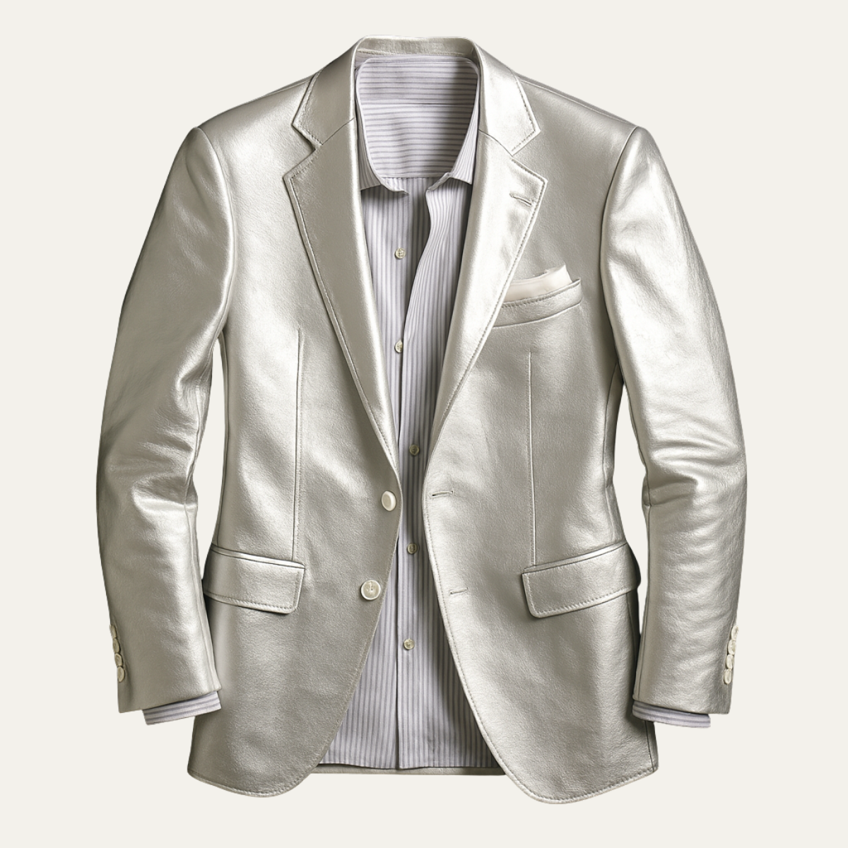 The Monaco Men’s Silver Metallic Blazer – Luxury Party & Dinner Jacket - Wedding Guest