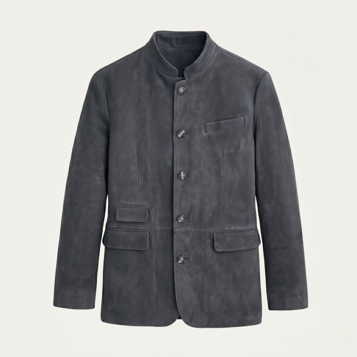 The Belmont Men’s Casual Suede Blazer Jacket – Single Breasted Button Coat