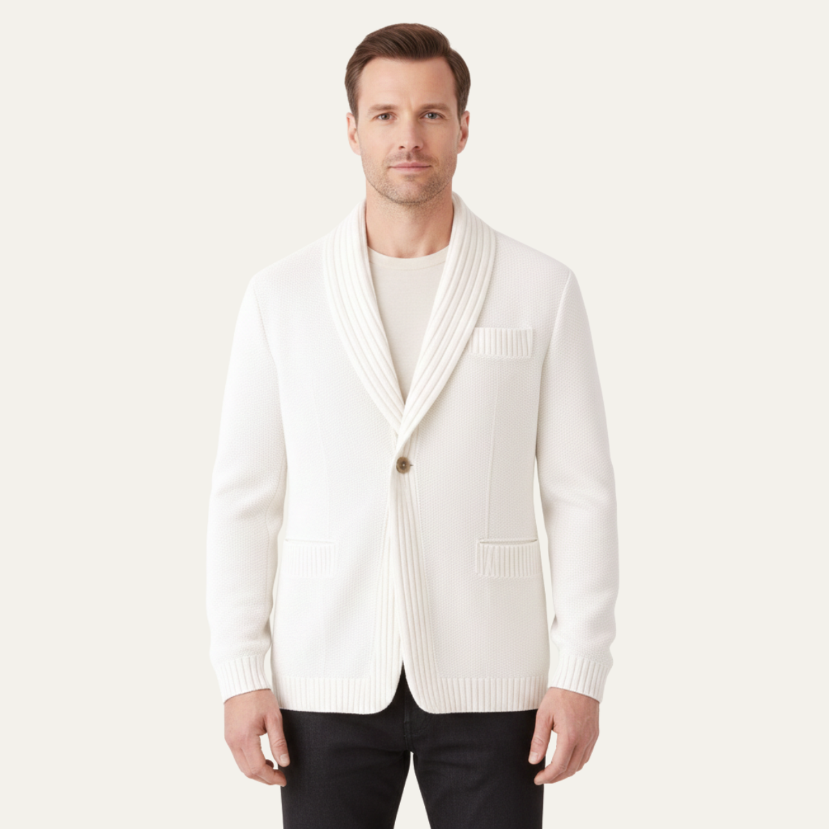 The Strasbourg Men’s Single Breasted Slim Fit Knitted Blazer Jacket