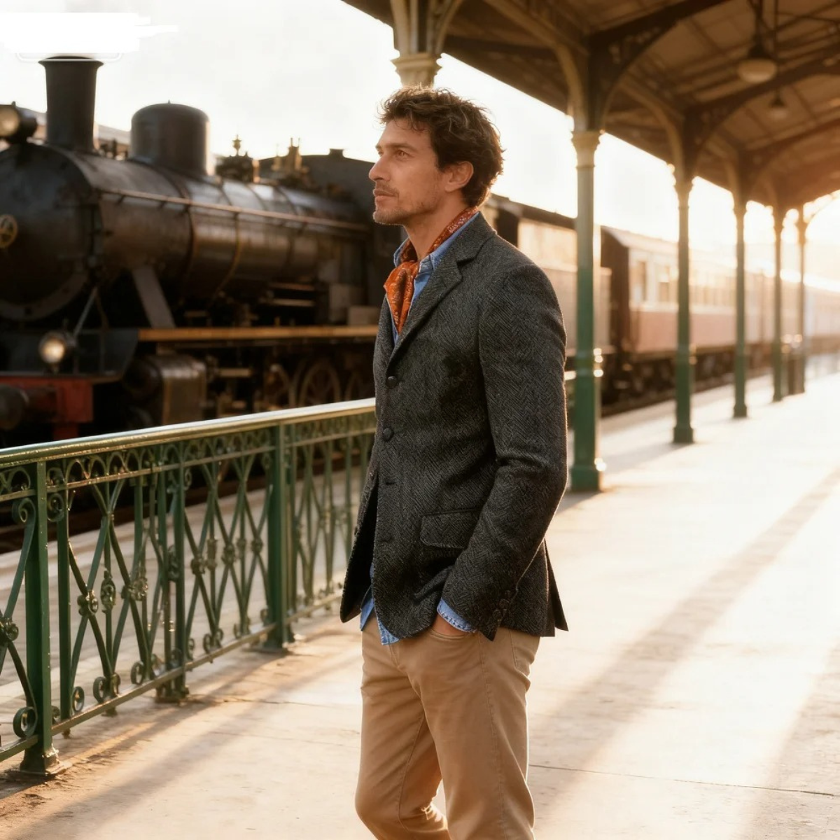 The Siena Men’s Single Breasted Fishbone Tweed Blazer Jacket