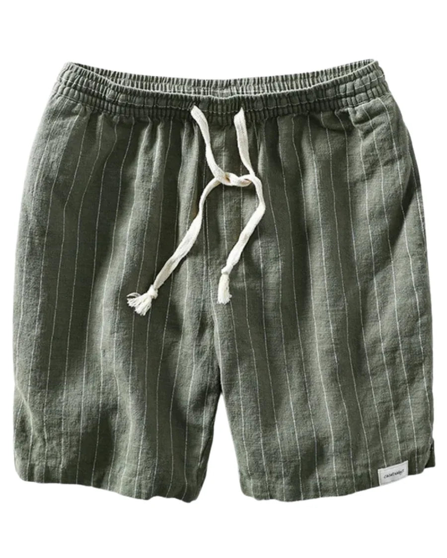 The Boulder Men's Striped Linen Drawstring Summer Shorts