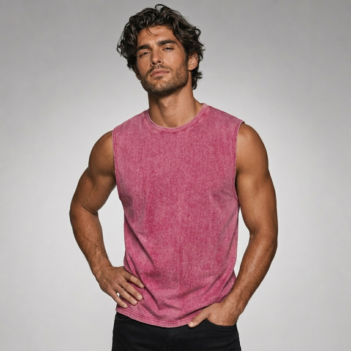 The Porto Men's Vintage Washed Sleeveless Tank Top