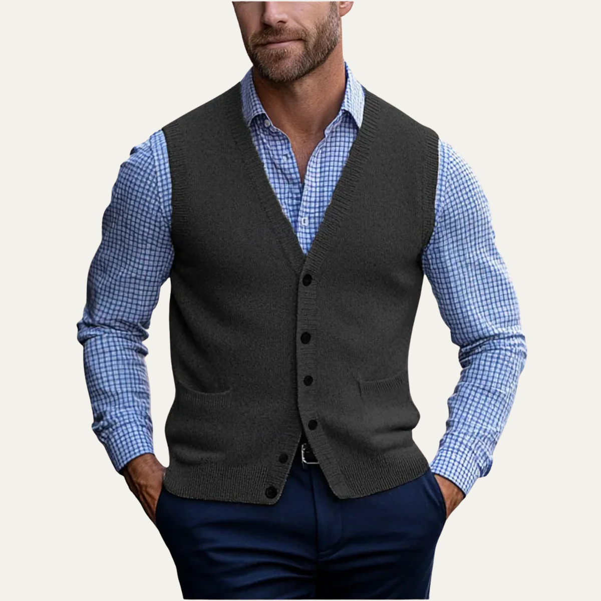 The Somerset Men’s Smart Casual Button Front Knit Vest