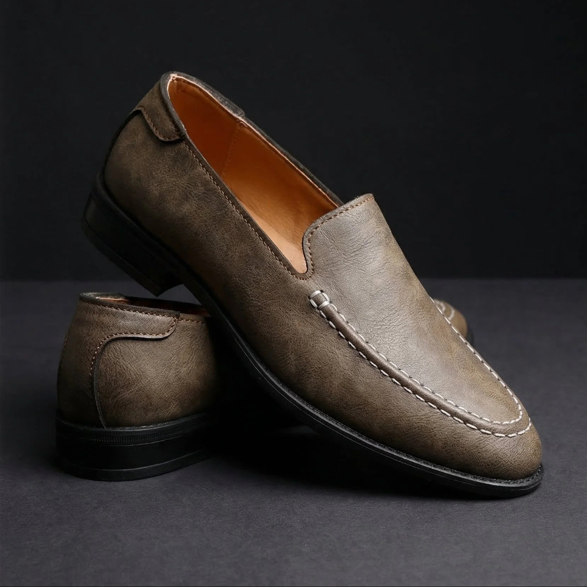 The Galveston Men's Lightweight Slip On Leather Loafers