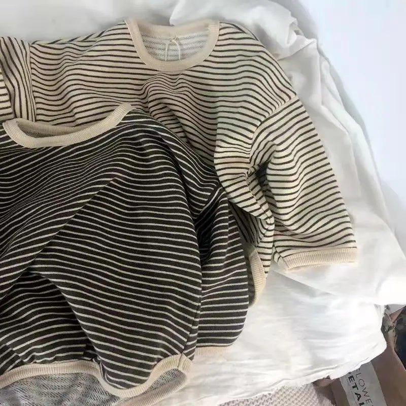 Unisex Cotton Striped Sweatshirt