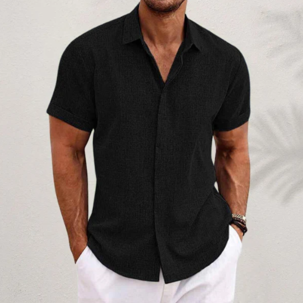 The Salerno Men's Casual Linen Button Up Shirt