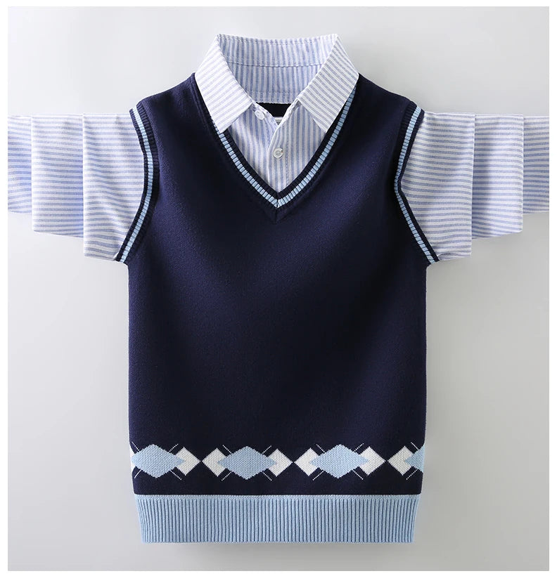 SoHo Kids Classic V Neck Knit Sweater Vest