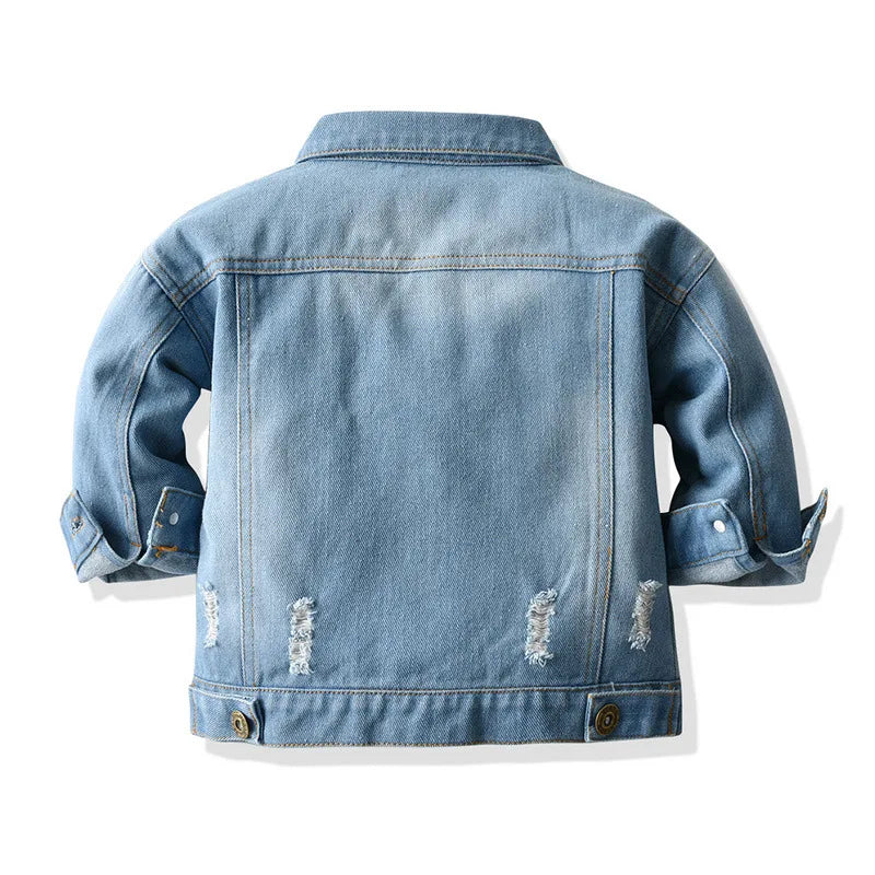 Baby Boys Distressed Button Up Denim Jacket