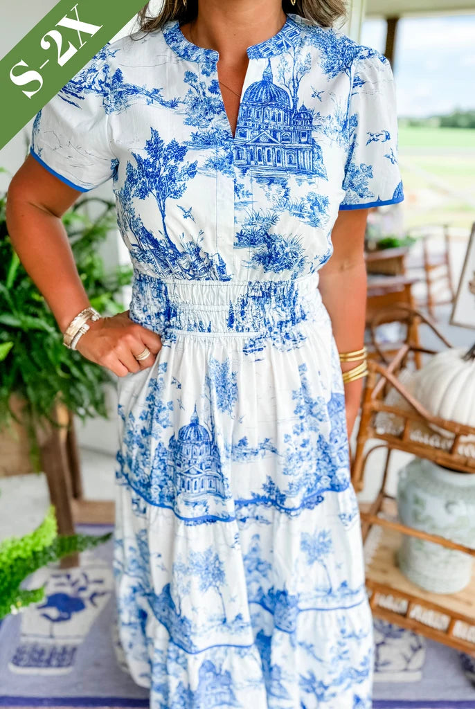 Elegant Smocked Waist Maxi Dress with Puff Sleeves