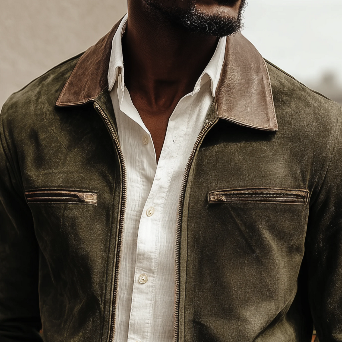 The Belgravia Men’s Dark Green Suede Jacket – Classic Luxury Field Style