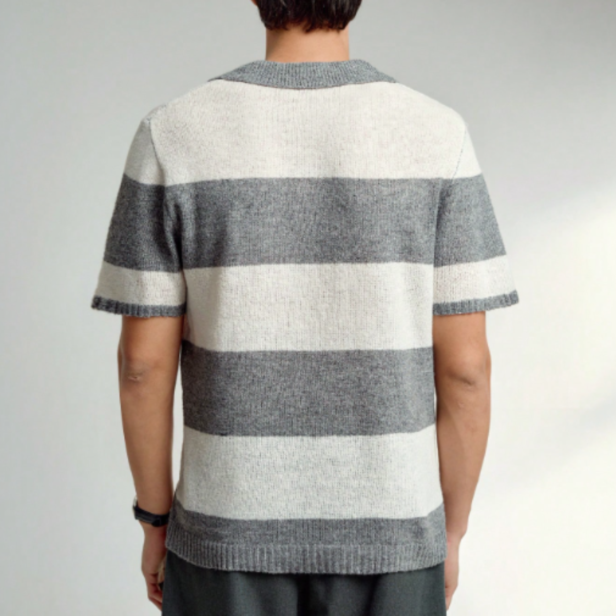The Barangaroo Men’s Short Sleeve Knitted Polo Shirt Solid Color Breathable Top