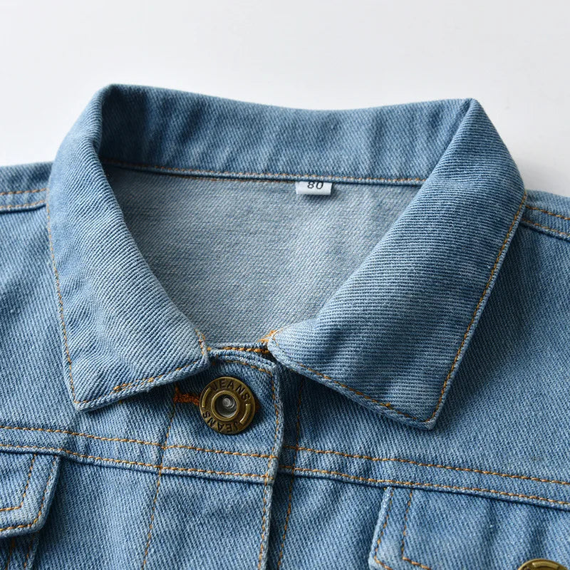 Baby Boys Distressed Button Up Denim Jacket