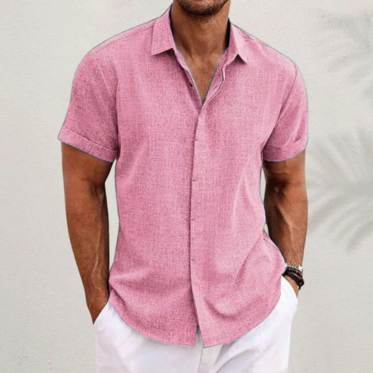 The Salerno Men's Casual Linen Button Up Shirt