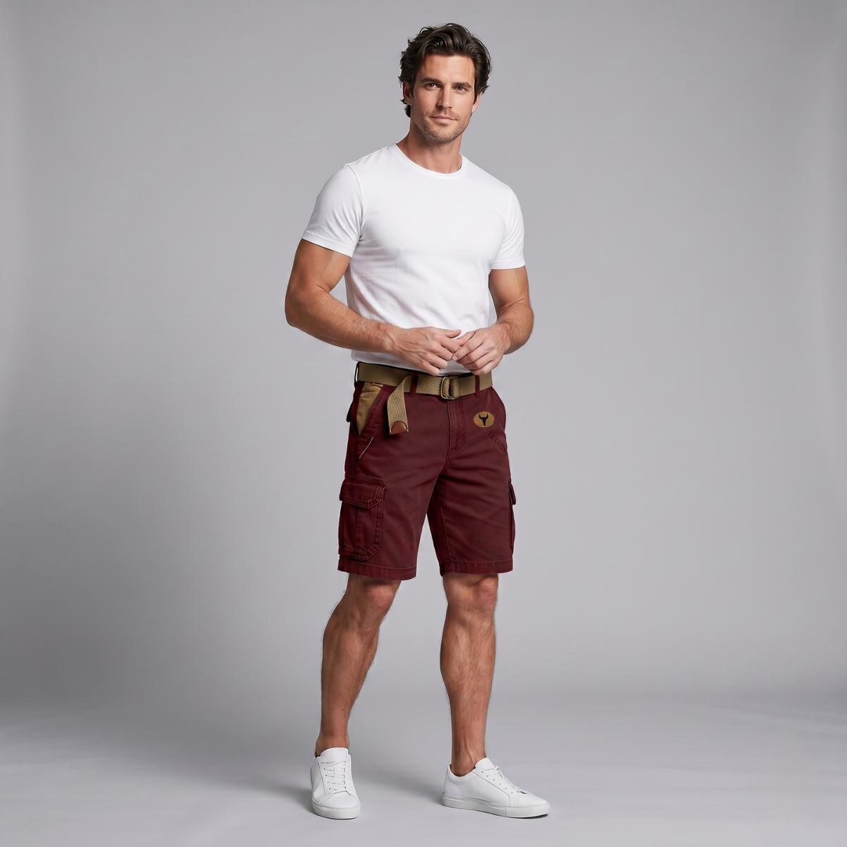 The Harrington Men’s Multi Pocket Tactical Cargo Shorts with Belt