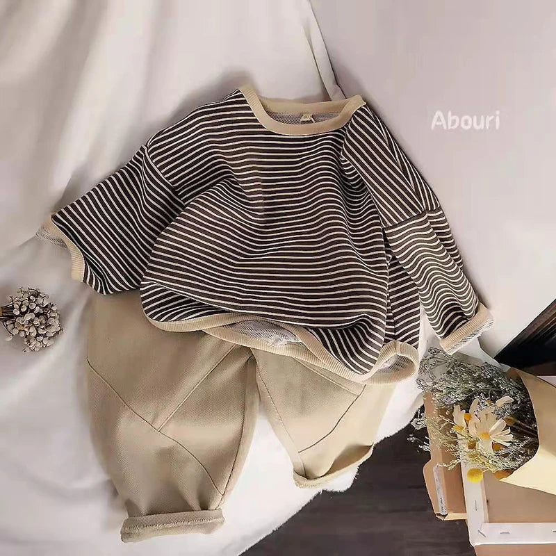 Unisex Cotton Striped Sweatshirt