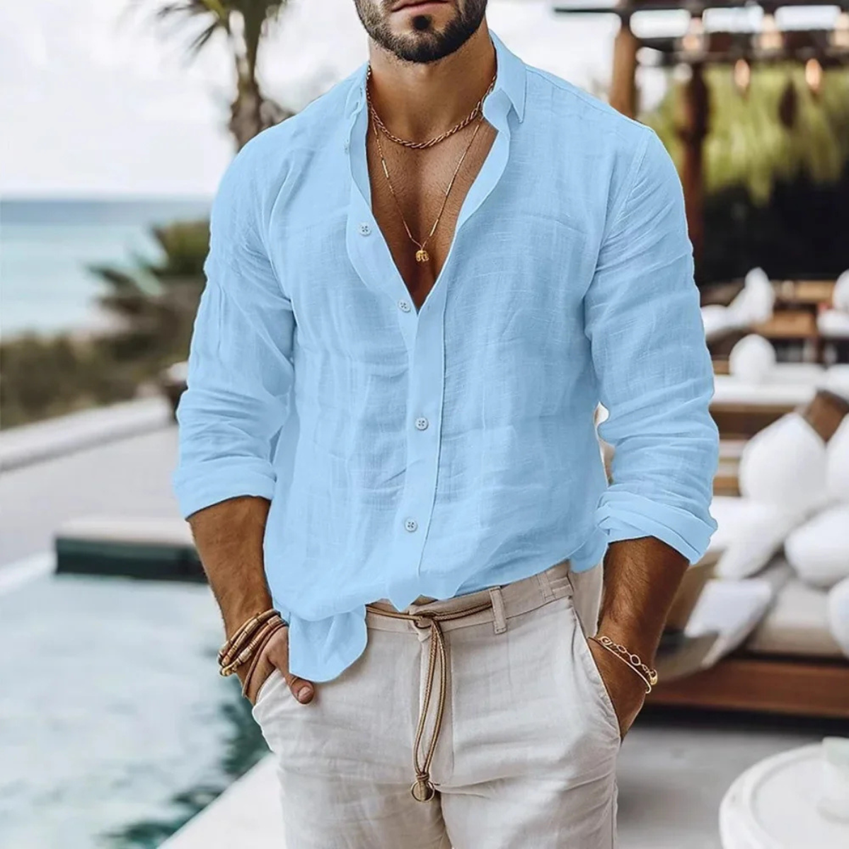 The Carnegie Men's Casual Lightweight Summer Shirt
