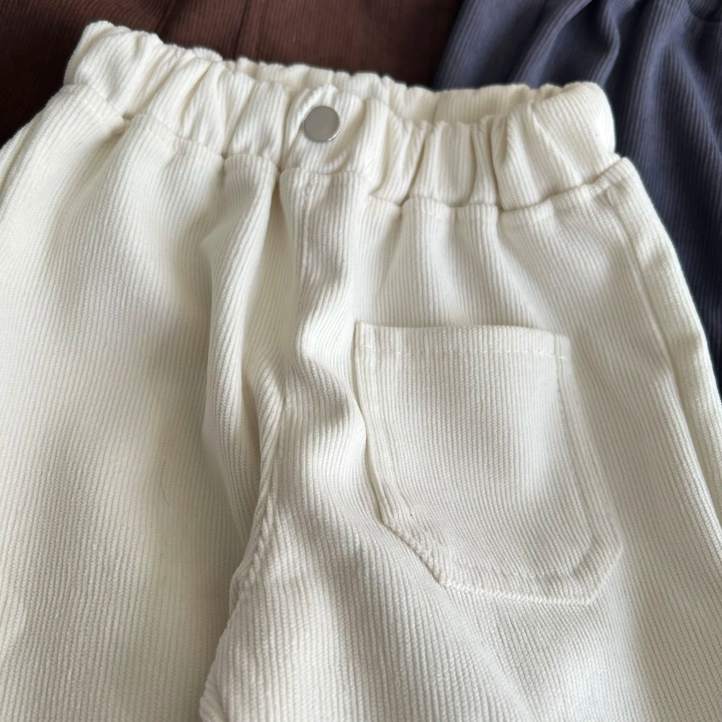 Unisex  Loose Fit Casual Corduroy Pants