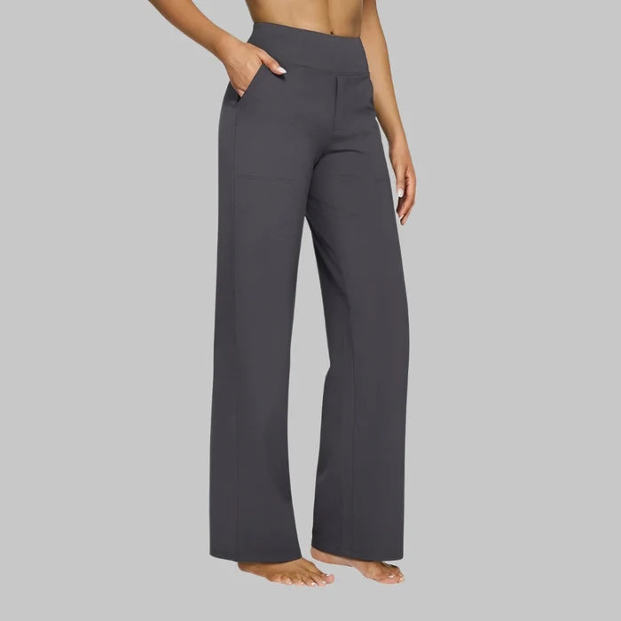 Women's High Waist Stretch Wide Leg Trousers with Comfortable Fit