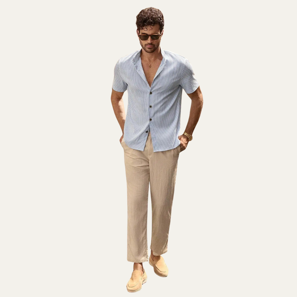 The Beacon Hill Men's Striped Button Down Beach Shirt