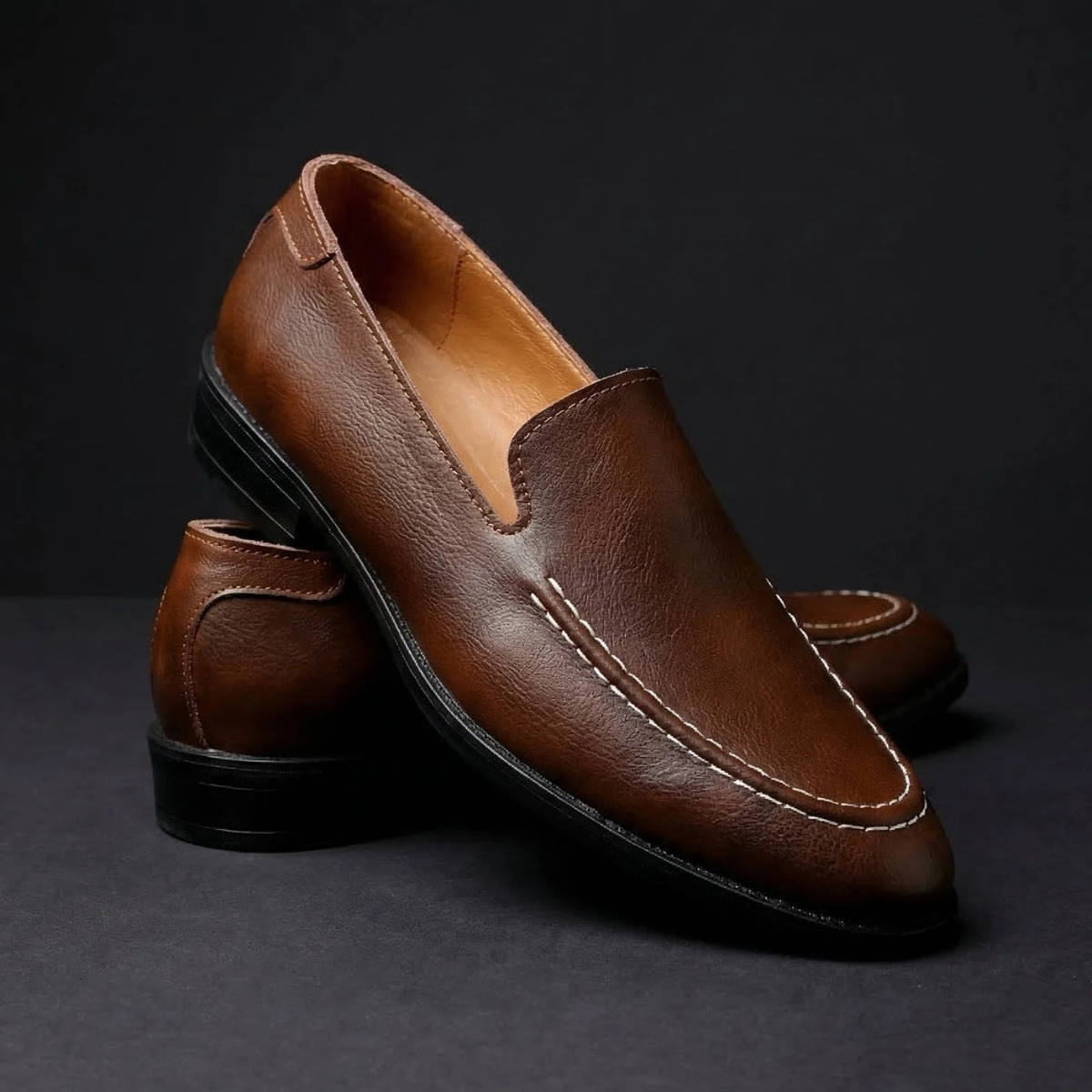The Galveston Men's Lightweight Slip On Leather Loafers