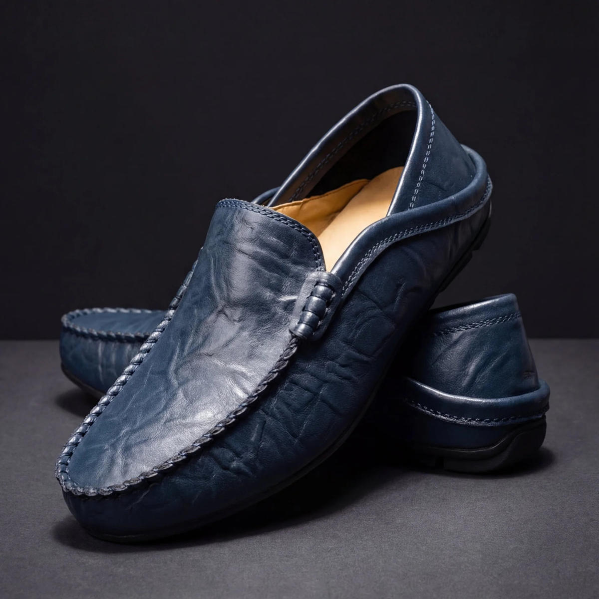 The Houston Men's Lightweight Leather Slip On Loafers
