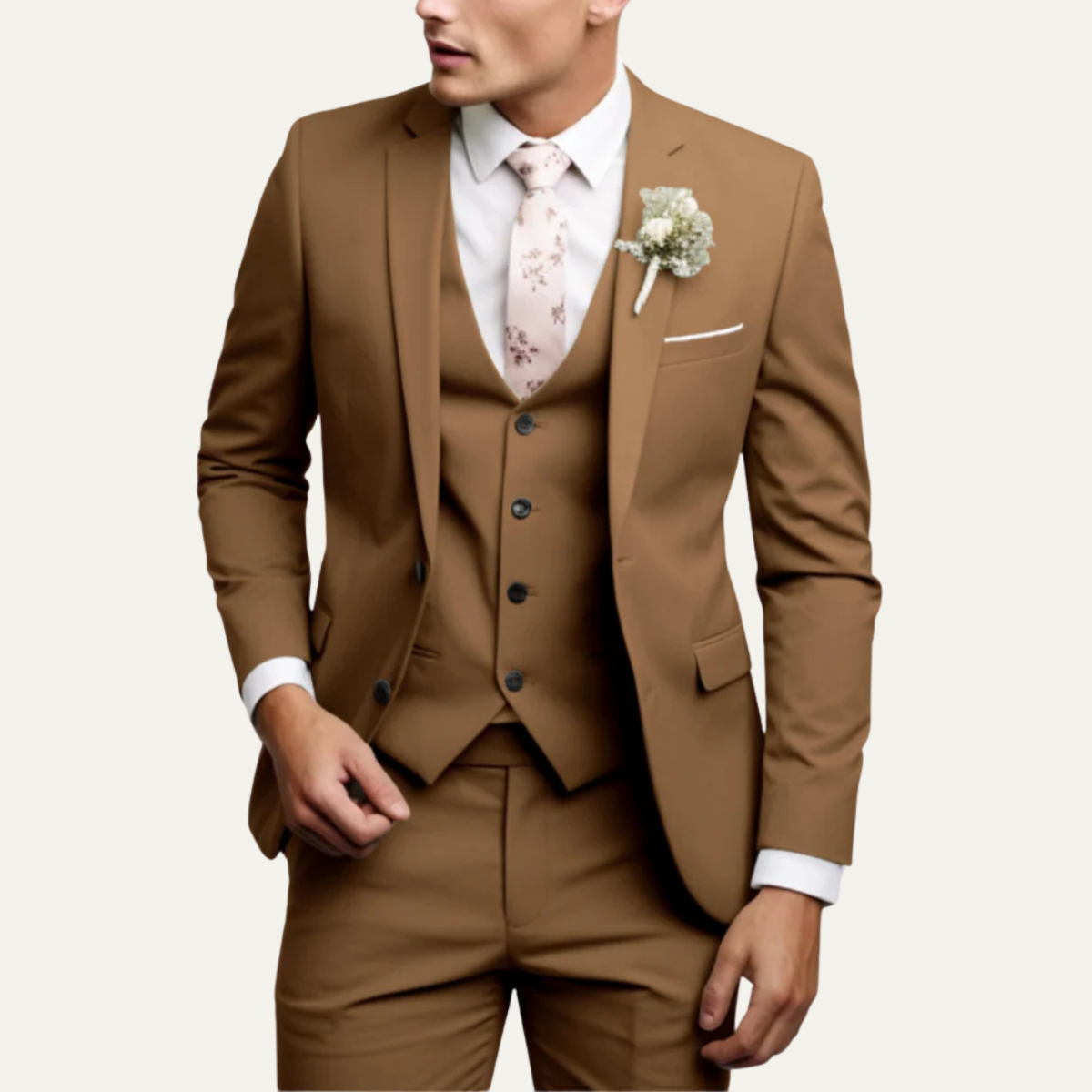 The Windermere Men’s Elegant 3 Piece Slim Fit Business Suit Set
