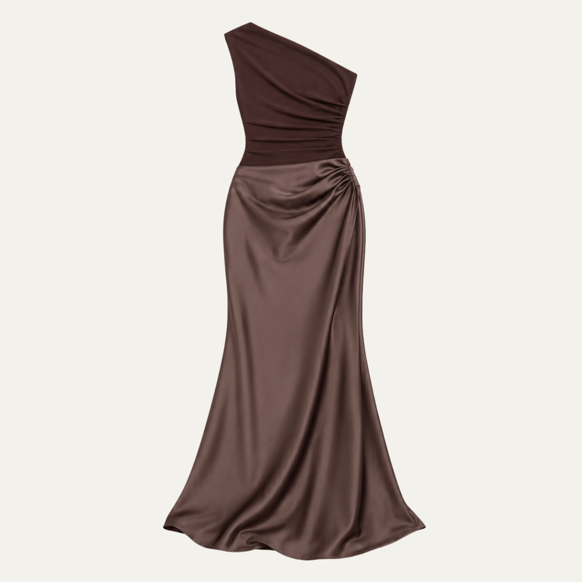 One Shoulder Pleated Maxi Dress