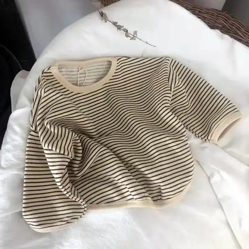 Unisex Cotton Striped Sweatshirt