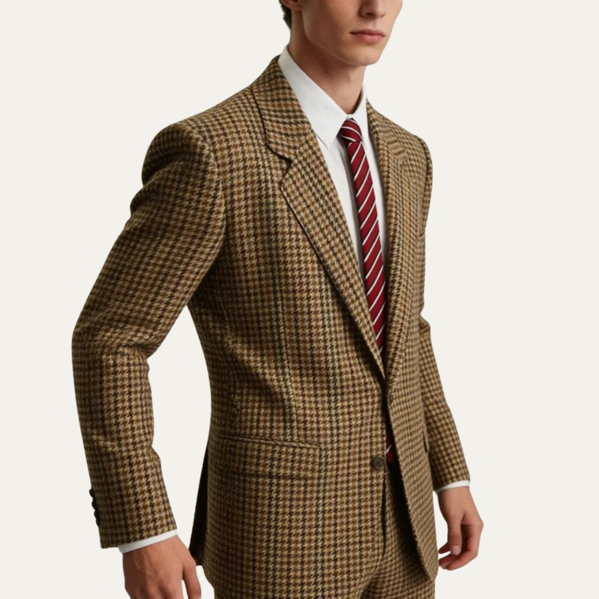 The Palermo Men’s Notch Lapel Houndstooth Slim Fit Blazer