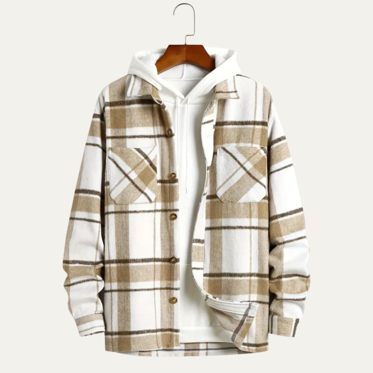 The Piacenza Men’s Vintage Plaid Fleece Shirt Jacket with Pockets