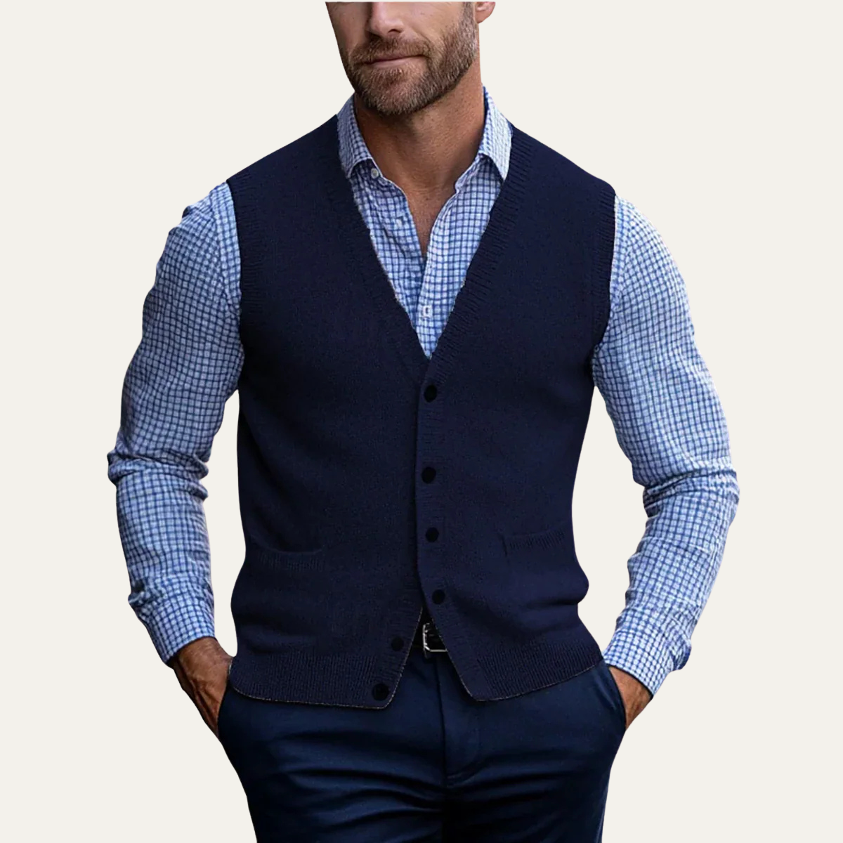 The Somerset Men’s Smart Casual Button Front Knit Vest