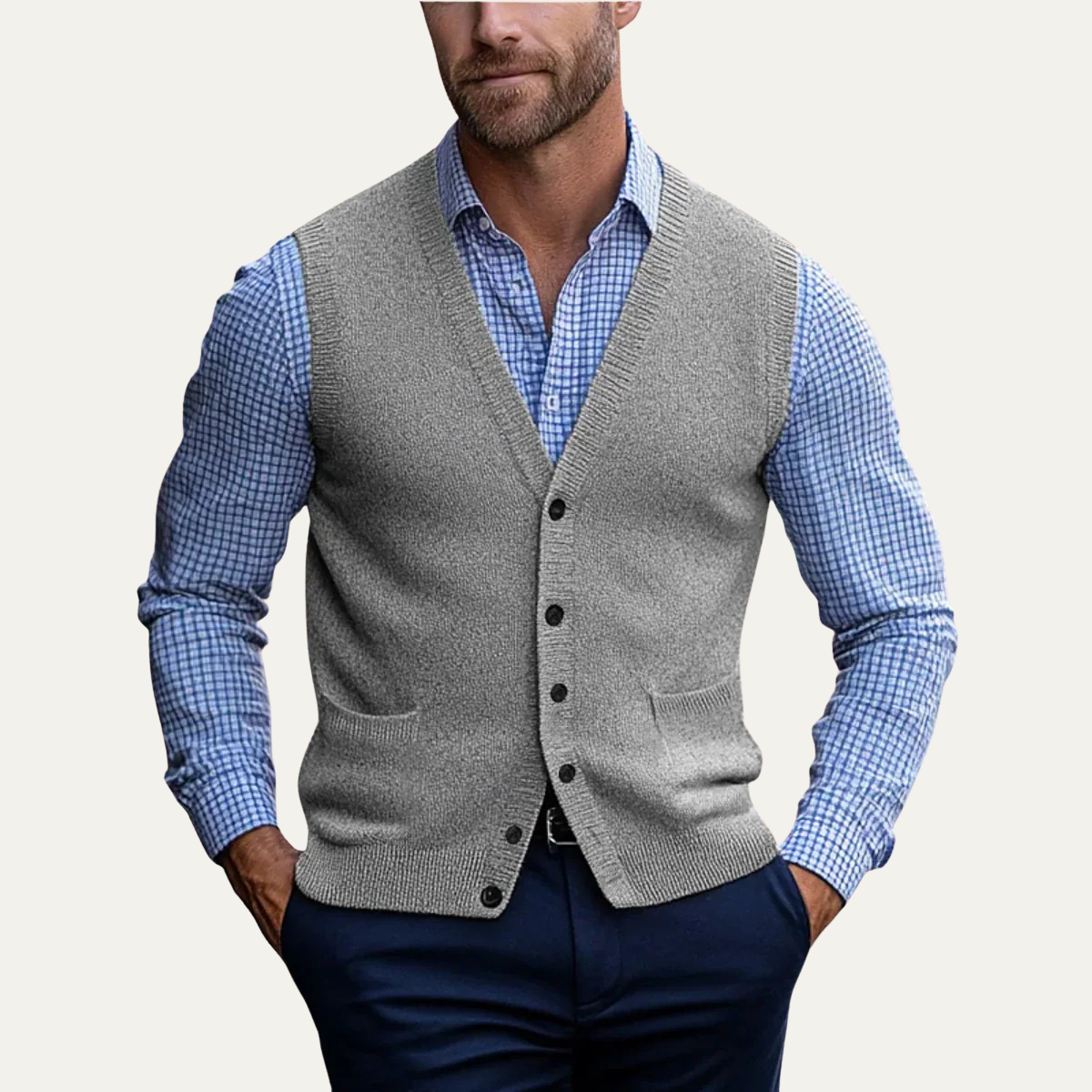 The Somerset Men’s Smart Casual Button Front Knit Vest