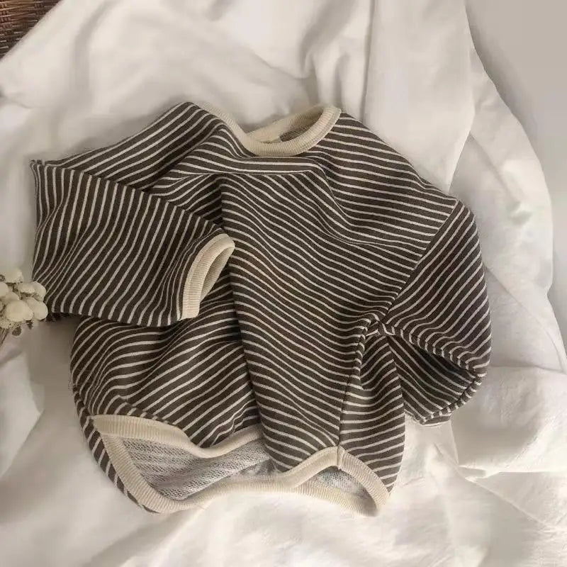 Unisex Cotton Striped Sweatshirt