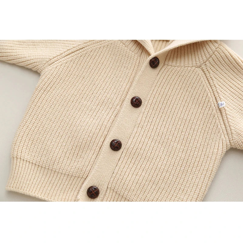 SoHo Kids Button Up Hooded Knit Cardigan