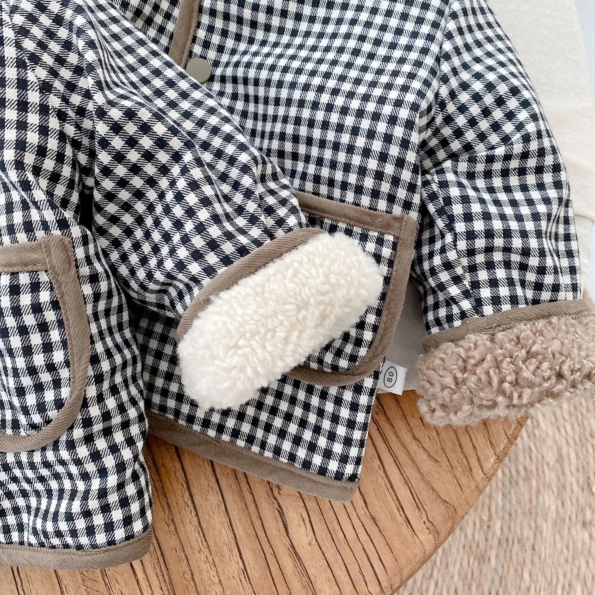 Unisex Plaid Fleece Reversible Sherpa Jacket