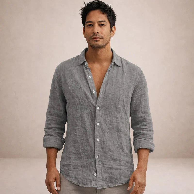 The Ravenna Men's Relaxed Fit Linen Button Up Shirt