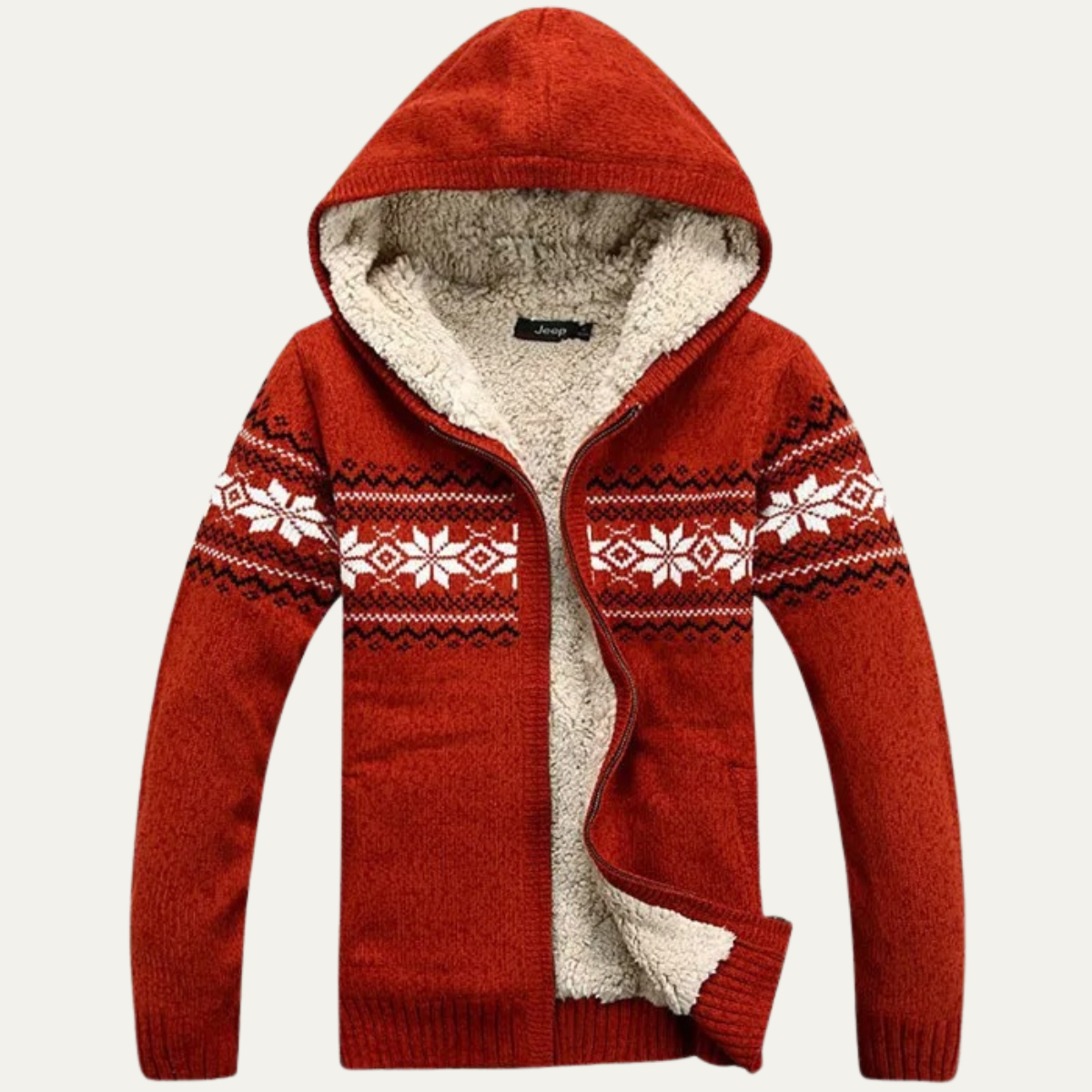 The Porto Azzurro Men’s Knit Zip Up Jacket with Nordic Pattern