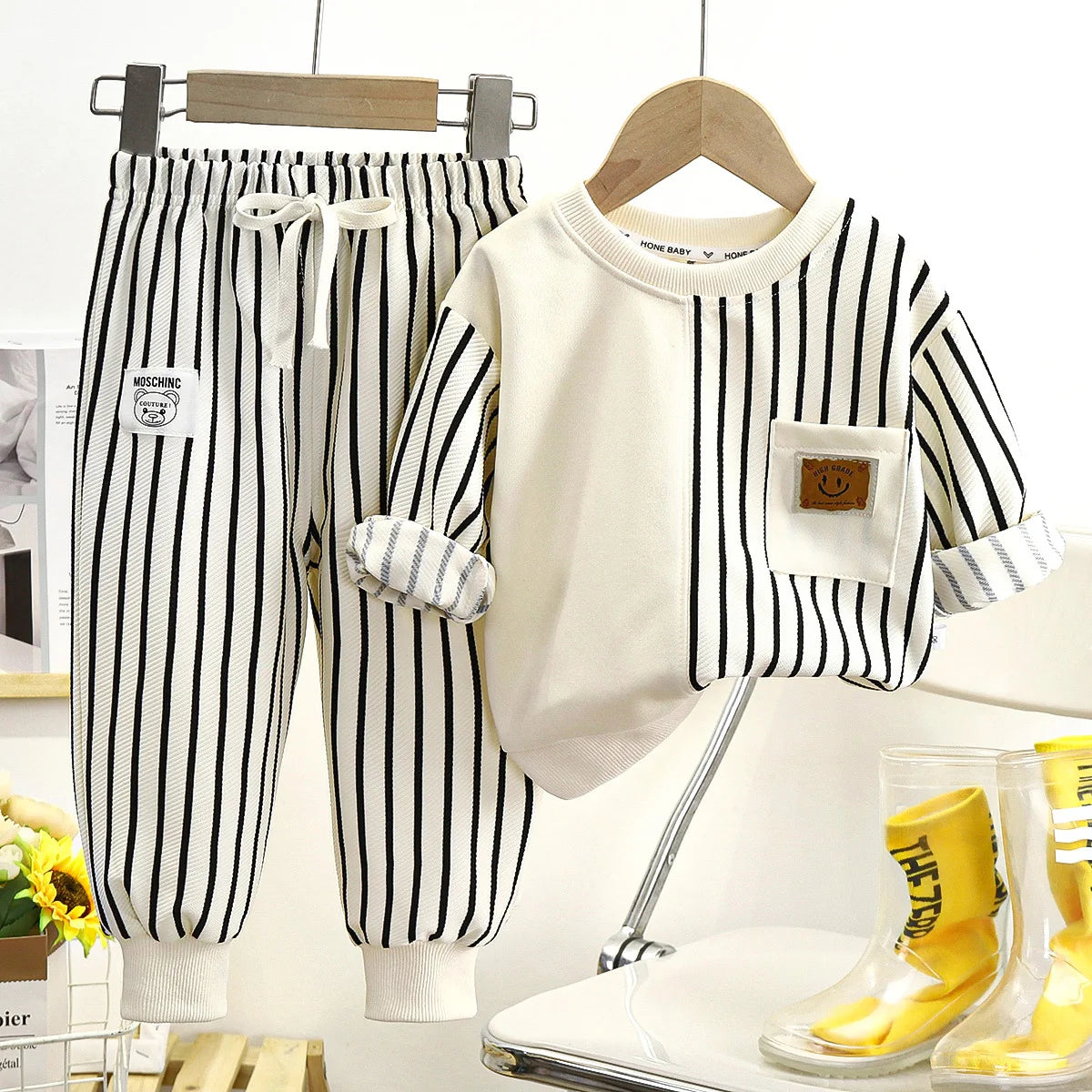 Striped Sweatshirt & Jogger Pants Set