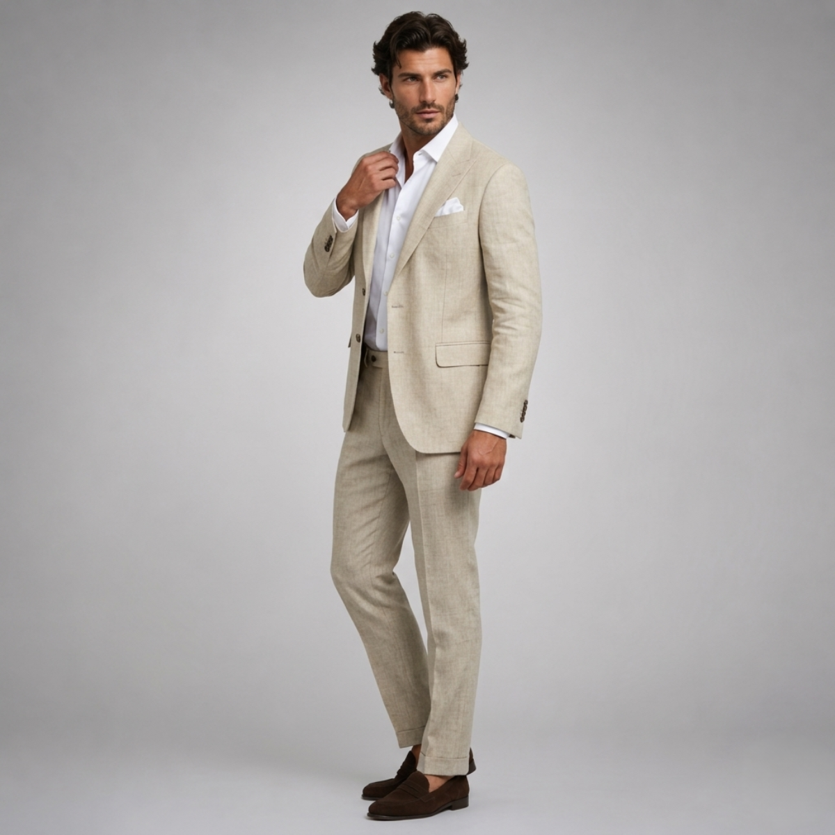The Hillford Men’s Linen Slim Fit 2 Piece Suit – Blazer and Pants