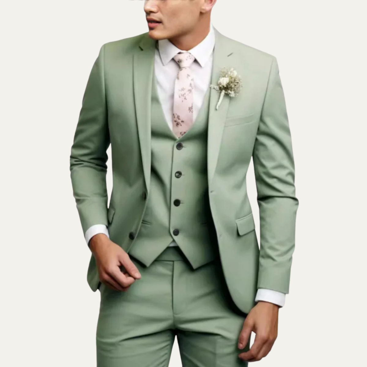 The Windermere Men’s Elegant 3 Piece Slim Fit Business Suit Set