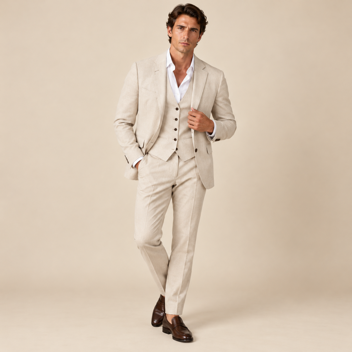 The Oakridge Men’s 3 Piece Linen Suit – Classic Breathable Summer Set
