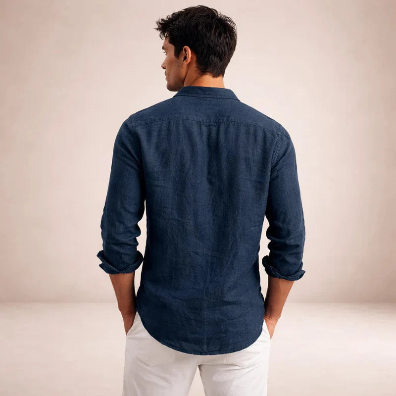 The Ravenna Men's Relaxed Fit Linen Button Up Shirt
