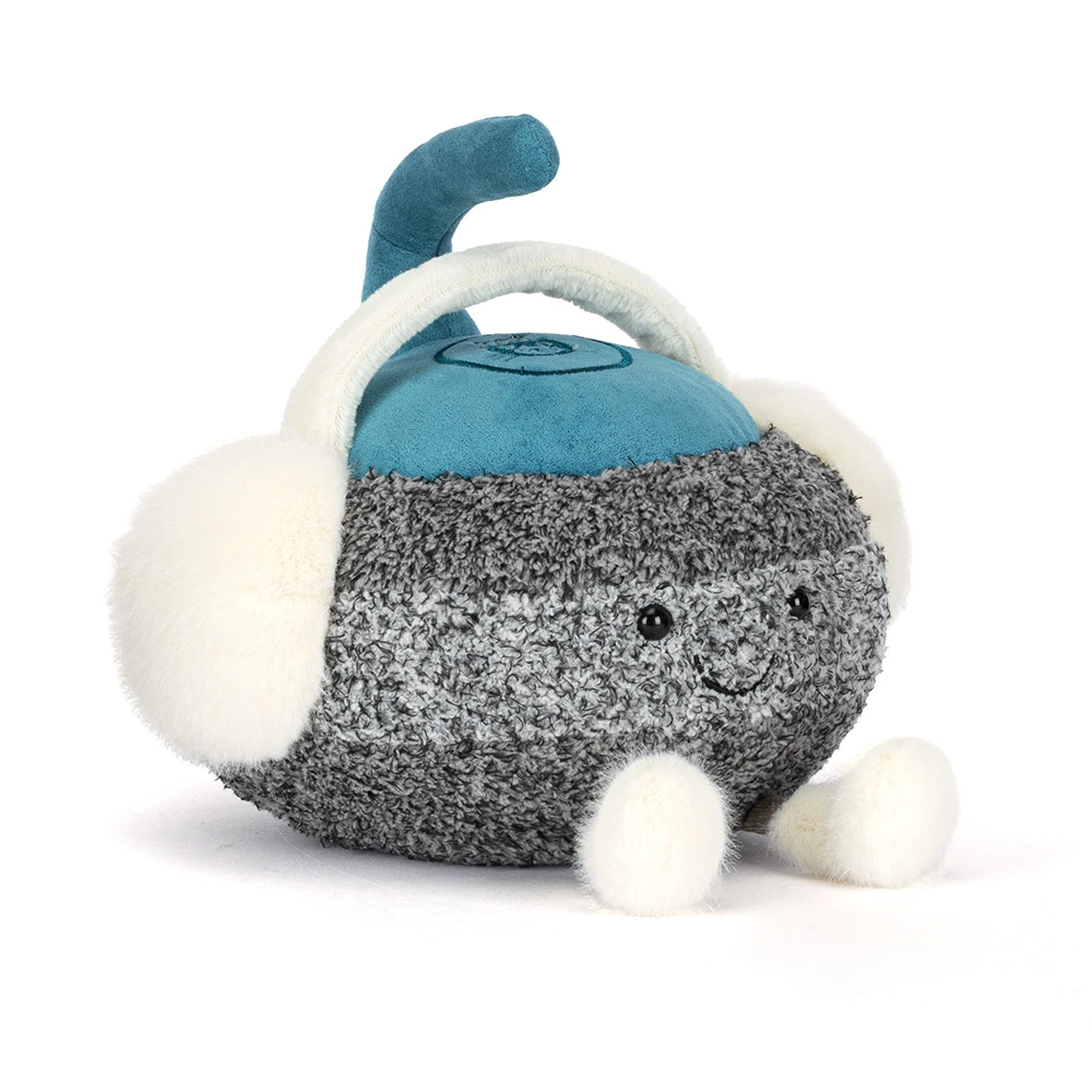 Plush Gray Curling Stone Toy