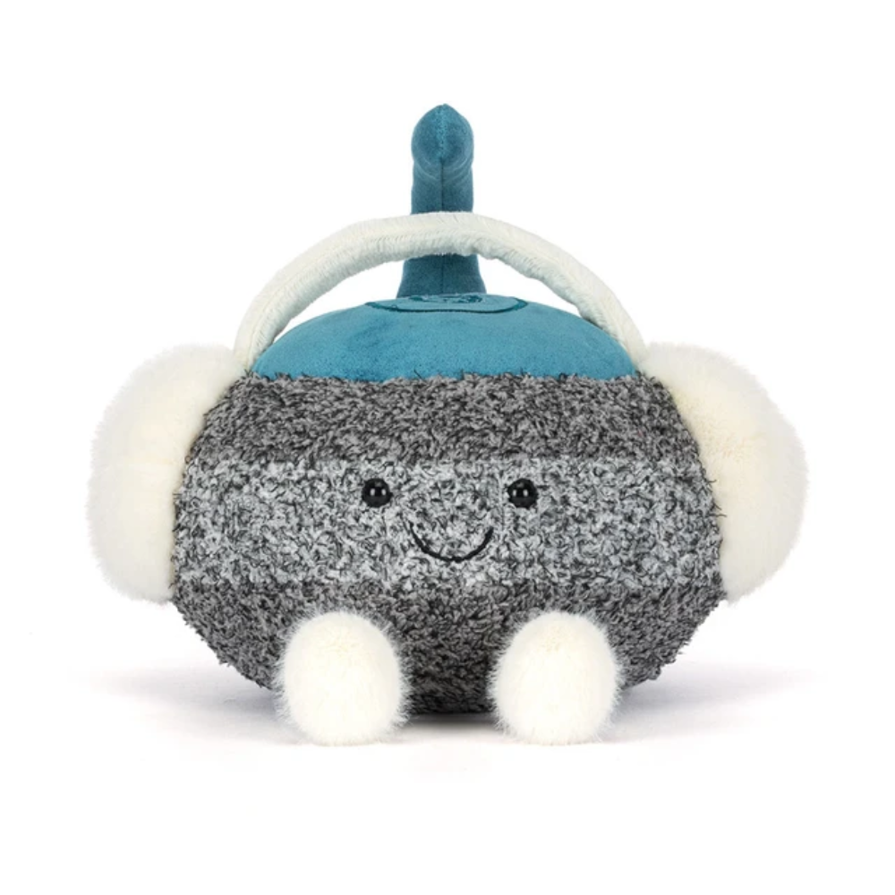 Plush Gray Curling Stone Toy