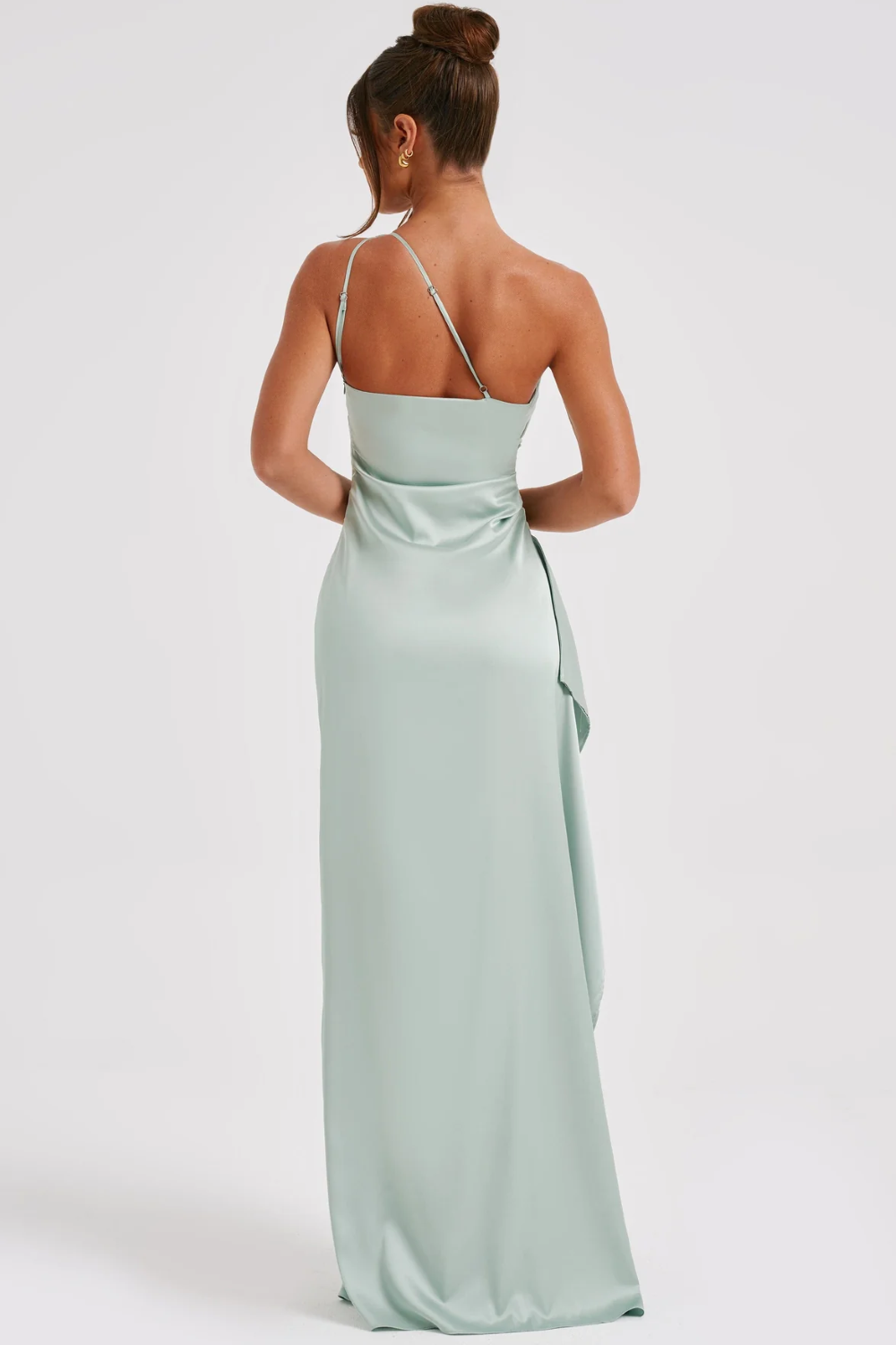 Women's Sheen Satin Gown with One Strap