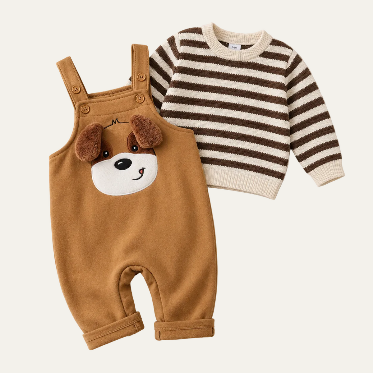 SoHo Kids Preppy Corduroy Overalls & Sweatshirt