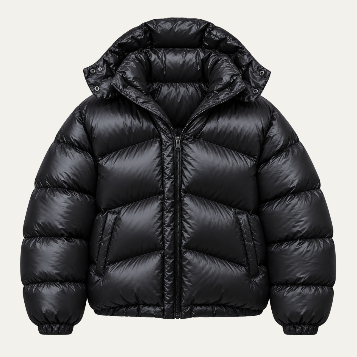 Women's Cropped Puffer, High Shine Finish