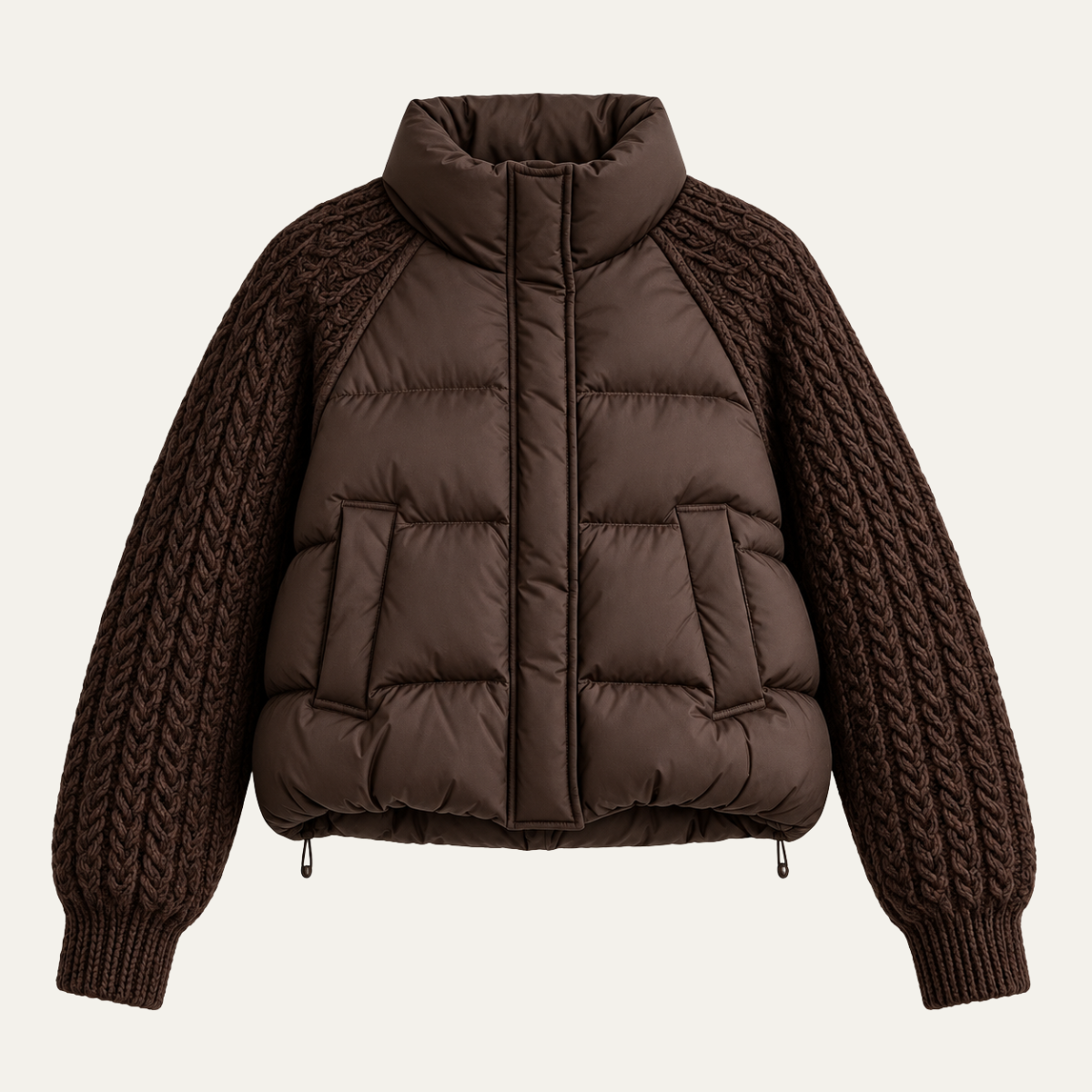 Women's Two Texture Puffer, Quilted and Knit