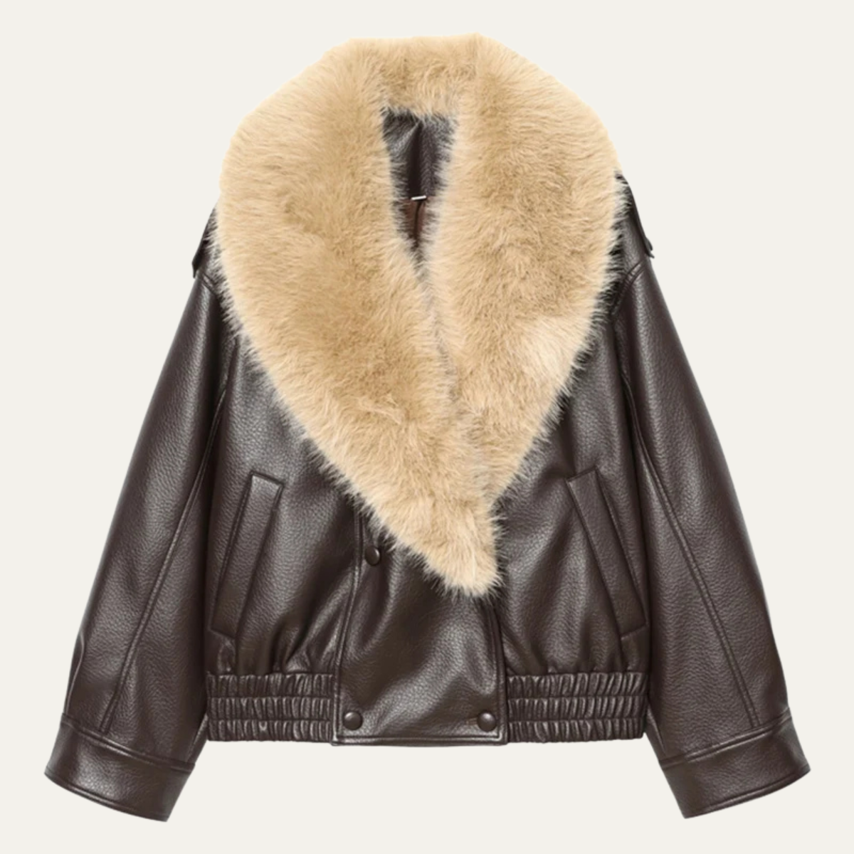 Women's Statement Collar Jacket in Brown