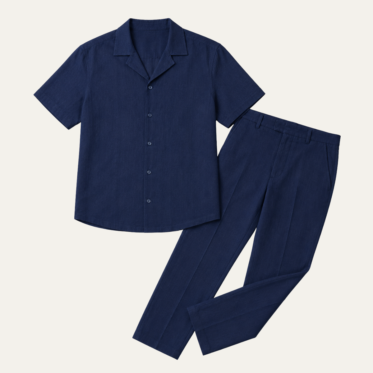 The Merano Men's Smart Casual Linen Shirt & Trousers Set